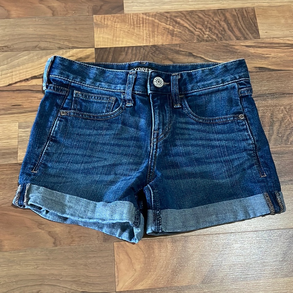 Express Dark Blue Jean Shorts